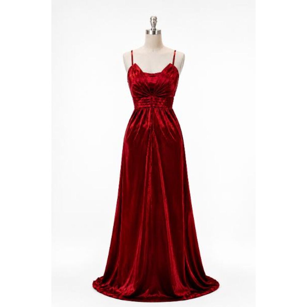 Vintage Y2K Red Satin Formal Dress Gown Prom Size L 90’s Glam Fanny Fashion USA